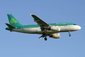 Aer Lingus Airbus A319 transporting relocating renters to Dublin