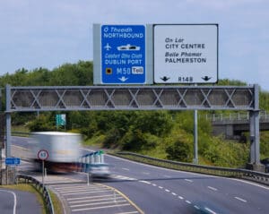 M50 toll motorway in Dublin, Ireland. Primary car route for renters moving to Dublin.