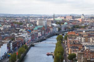 Image of Dublin Skyline overlooking the liffey. Popular area with Dublin renters.