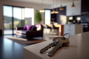 Keys on an apartment in Dublin Ireland. Relocating renter has just moved in.